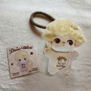 POP MART Dimoo Crush On Coffee Caramel Coffee Custom Soft-Faced Plush Keychain ☕